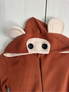 Kids Brown Monkey Zip-up Fleece Hoodie Costume